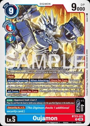 Oujamon — Hackers' Slumber Digimon Card Game card by Akiyoshi Hongō, Toei Animation
