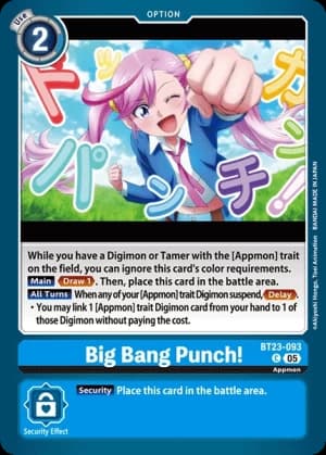 Big Bang Punch! — Hackers' Slumber Digimon Card Game card by Akiyoshi Honga, Toei Animation