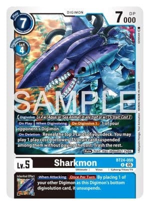 Sharkmon — Time Stranger Release Event Cards Digimon Card Game card by GOSSAN