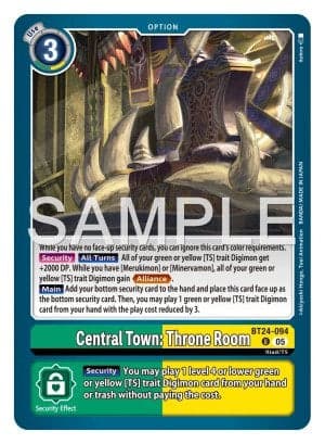 Central Town: Throne Room — Time Stranger Digimon Card Game card by Akihyoshi, Hongo, Toei Animation