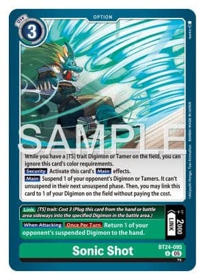 Sonic Shot — Time Stranger Release Event Cards Digimon Card Game card by Akiyoshi Hongo, Toei Animation