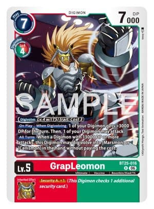 GrapLeomon — Animal Colosseum Digimon Card Game card by Akiyoshi Hongō, Toei Animation