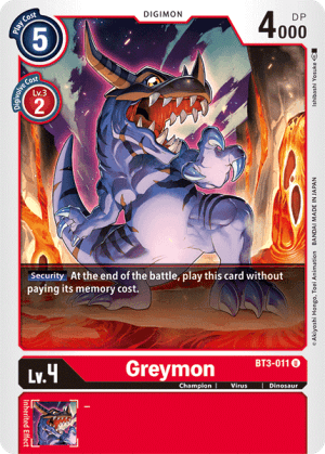 Greymon — Across Time Digimon Card Game card by toriyufu