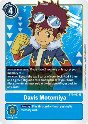 Davis Motomiya (Alternate Art) — Digimon Card Game card