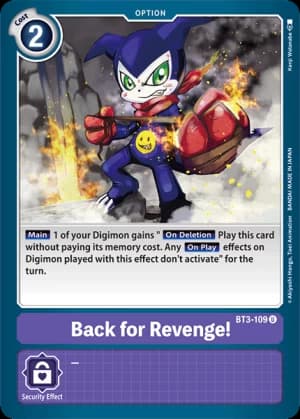 Back for Revenge! — Release Special Booster 1.0 Digimon Card Game card by Kenji Watanabe