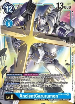 AncientGarurumon — Great Legend Digimon Card Game card by Akiyoshi Hongo, Toei Animation, BANDAI MADE IN JAPAN