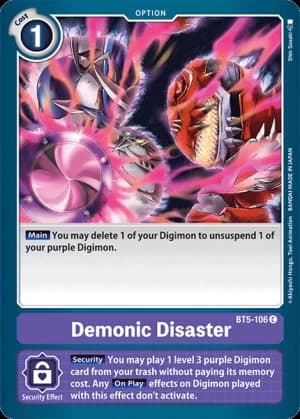 Demonic Disaster — Battle of Omni Digimon Card Game card by Shin Sasaki
