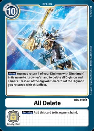 All Delete — Battle of Omni Digimon Card Game card by As'Maria