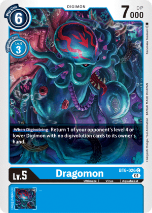 Dragomon — Animal Colosseum Digimon Card Game card by Akiyoshi Hongo, Toei Animation, BANDAI MADE IN JAPAN