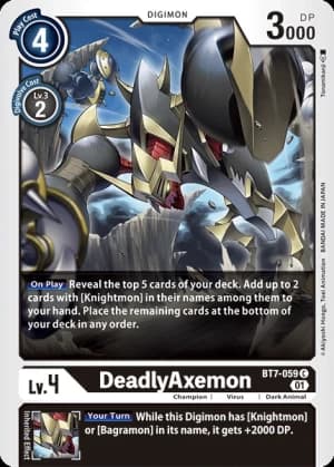DeadlyAxemon — Alternative Being Booster Digimon Card Game card by GOSSAN