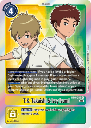 T.K. Takaishi & Izzy Izumi — X Record Pre-Release Cards
