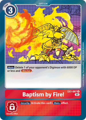Baptism by Fire! — Classic Collection Digimon Card Game card by Akiyoshi Hongo, Toei Animation