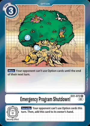 Emergency Program Shutdown! — Classic Collection Digimon Card Game card by Akiyoshi Hongo, Toei Animation