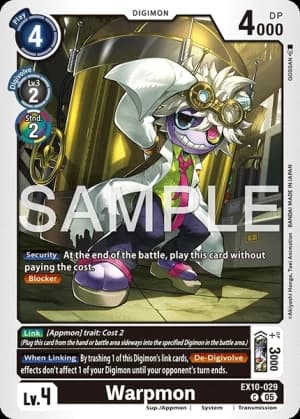Warpmon — Sinister Order Digimon Card Game card by GOSSAN