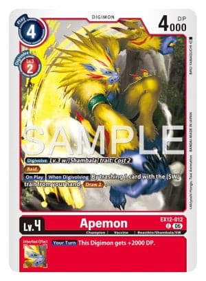 Apemon — Chain of Liberation Digimon Card Game card by Kazumasa Yasukawa