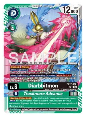 Diarbbitmon — Resurgence Booster Digimon Card Game card by Akiyoshi Hongo, Toei Animation, BANDAI MADE IN JAPAN