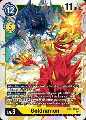 Goldramon — Blast Ace Digimon Card Game card by Akiyoshi Honga