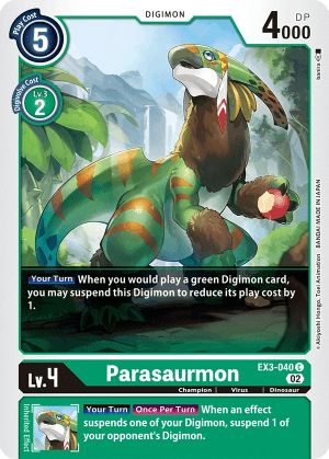 Parasaurmon — Double Diamond Digimon Card Game card by Nakano Haisuke