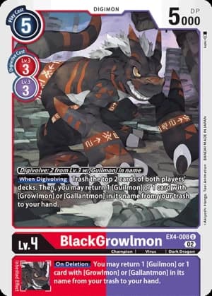 BlackGrowlmon — Alternative Being Booster Digimon Card Game card by Akiyoshi Hongi, Toei Animation