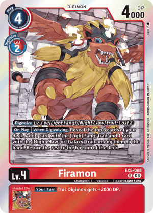 Firamon — Animal Colosseum Digimon Card Game card by Akiyoshi Hongo, Toei Animation