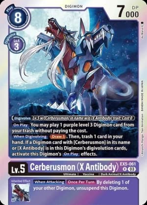 Cerberusmon (X Antibody) — Animal Colosseum Digimon Card Game card by Akiyoshi Honga, Toei Animation