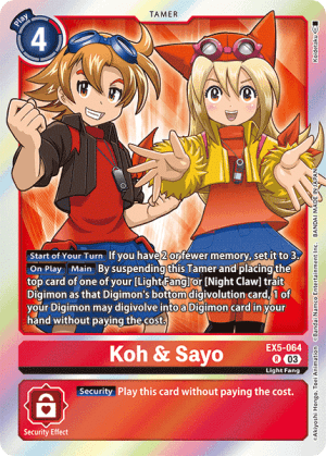 Koh & Sayo — Animal Colosseum Digimon Card Game card by Akiyoshi Hongo, Toei Animation (c)Bandai Namco Entertainment Inc.