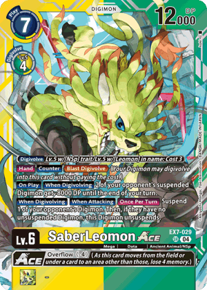 SaberLeomon — Blast Ace Pre-Release Cards