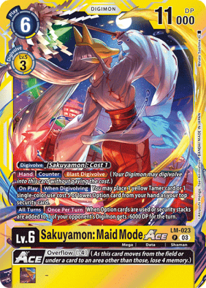 Sakuyamon: Maid Mode — Starter Deck 22: Amethyst Mandala Advanced Deck Set Digimon Card Game card by Akiyoshi Hongo, Toei Animation, BANDAI MADE IN JAPAN