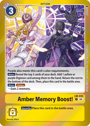 Amber Memory Boost! — Digimon Card Game card