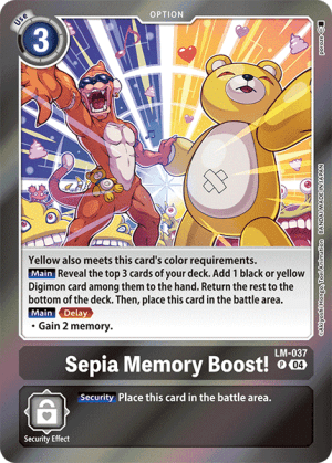 Sepia Memory Boost! — Special Limited Set Digimon Card Game card by Akiyoshi Honga, Toei Animation