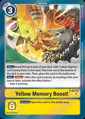 Yellow Memory Boost! - P-037 (Digimon Adventure Box 2) — Digimon Promotion Cards