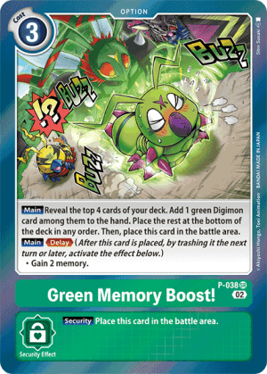 Green Memory Boost! - P-038 (Premium Card Collection - Memory Boost! Set) — Digimon Promotion Cards