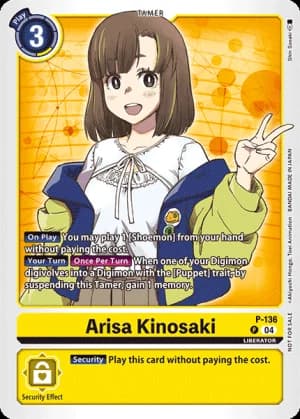 Arisa Kinosaki — Cyber Eden Digimon Card Game card by Akiyoshi Hongo, Toei Animation, BANDAI MADE IN JAPAN