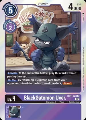 BlackGatomon Uver. — Resurgence Booster Digimon Card Game card by Akiyoshi Hongo, Toei Animation, BANDAI MADE IN JAPAN