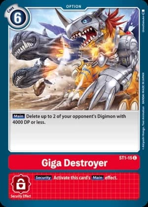 Giga Destroyer — Starter Deck 01: Gaia Red Digimon Card Game card by UnnoDaisuke