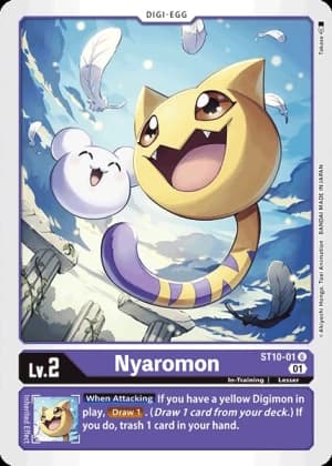 Nyaromon — Starter Deck 10: Parallel World Tactician Digimon Card Game card by Takase
