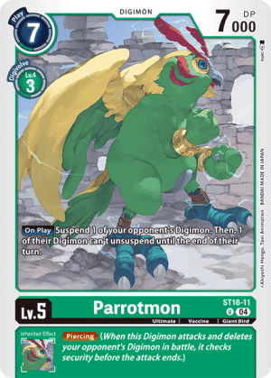 Parrotmon — Secret Crisis Digimon Card Game card by Akiyoshi Hongo, Toei Animation