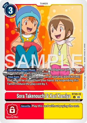 Sora Takenouchi & Kari Kamiya — Starter Deck 20: Protector of Light Digimon Card Game card by Akiyoshi Hongo, Toei Animation