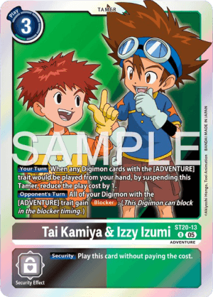 Tai Kamiya & Izzy Izumi — Starter Deck 20: Protector of Light Digimon Card Game card by Akiyoshi Hongo, Toei Animation