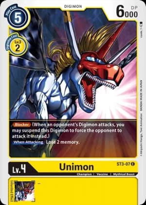 Unimon — Blast Ace Digimon Card Game card by Akiyoshi Honga, Toei Animation