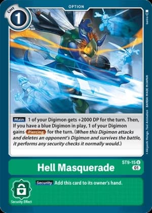 Hell Masquerade — Starter Deck 09: Ultimate Ancient Dragon Digimon Card Game card by Akiyoshi Hongo, Toei Animation