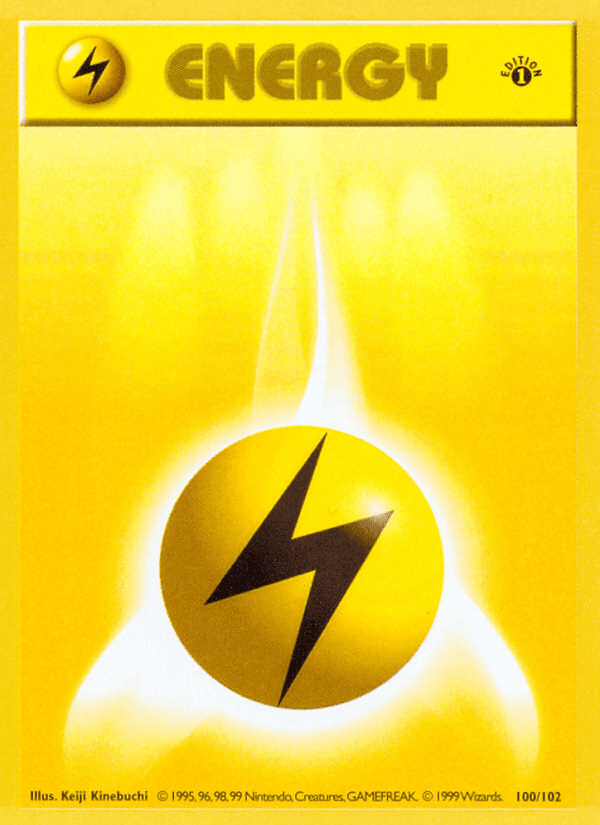 Lightning Energy — Base Set Pokémon TCG card by Keiji Kinebuchi