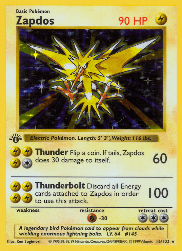 Zapdos — Base Set (Shadowless)