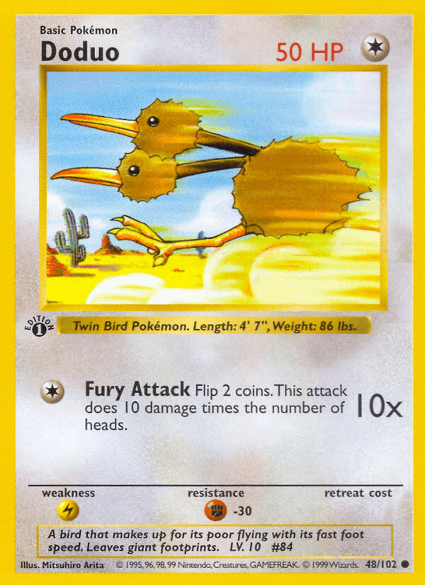 Doduo — Base Set Pokémon TCG card by Mitsuhiro Arita