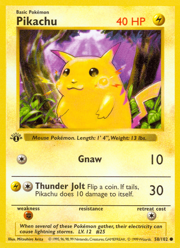 Pikachu (Red Cheeks) — Base Set (Shadowless)