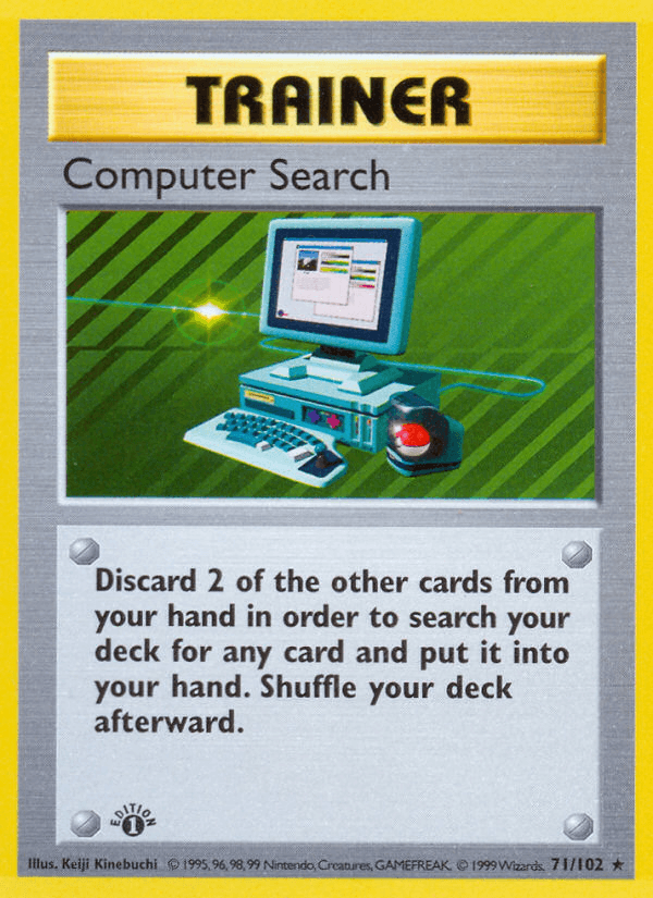 Computer Search — Base Set (Shadowless) Pokémon TCG card by Keiji Kinebuchi
