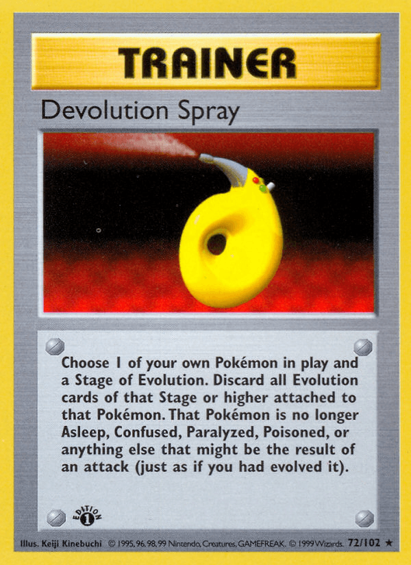 Devolution Spray — Base Set (Shadowless) Pokémon TCG card by Keiji Kinebuchi