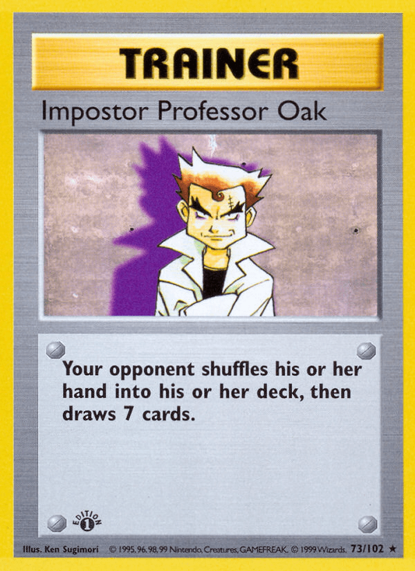 Impostor Professor Oak — Base Set (Shadowless) Pokémon TCG card by Ken Sugimori
