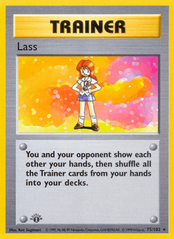 Lass — Base Set (Shadowless) Pokémon TCG card by Ken Sugimori