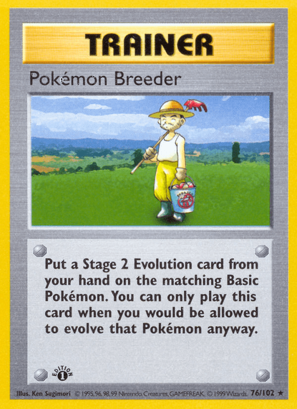 Pokemon Breeder — Base Set (Shadowless) Pokémon TCG card by Ken Sugimori